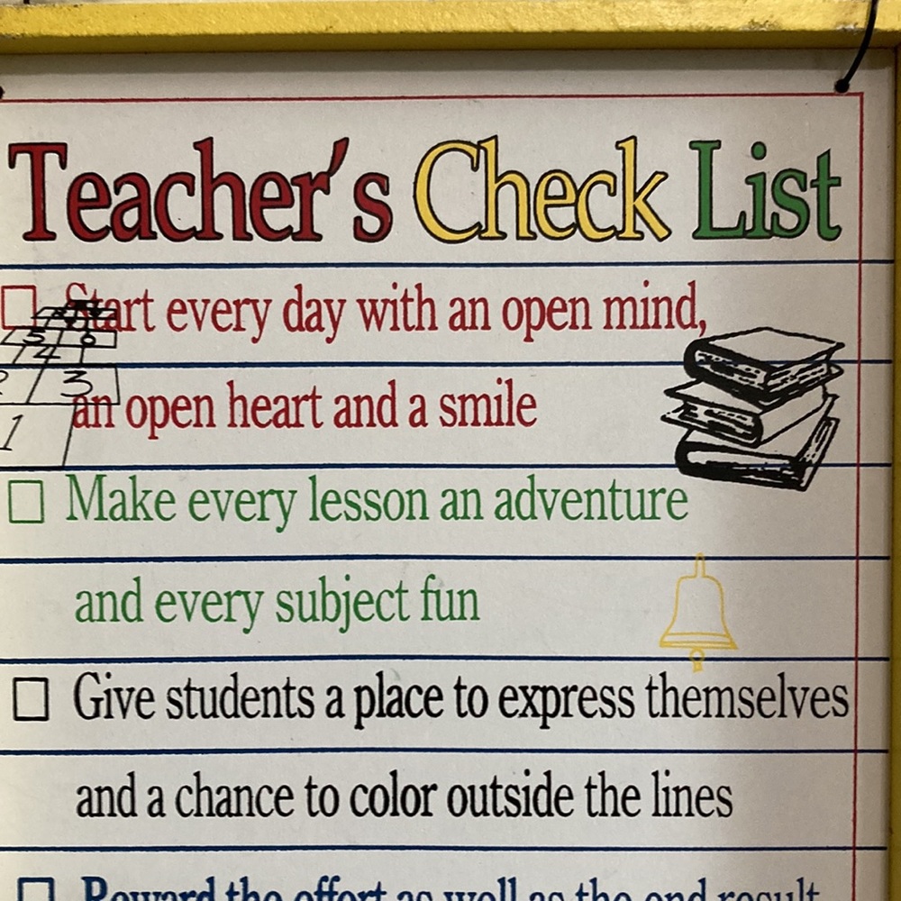 Teacher’s Checklist Wall Decor